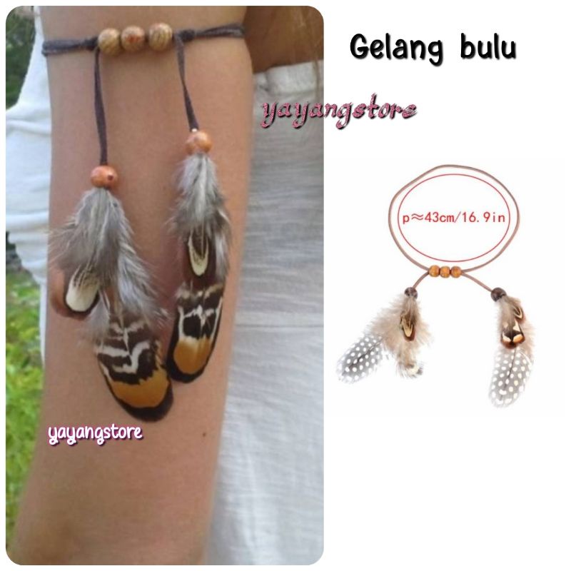 Headband Mahkota Ikat Kepala bulu indian boho bohemian