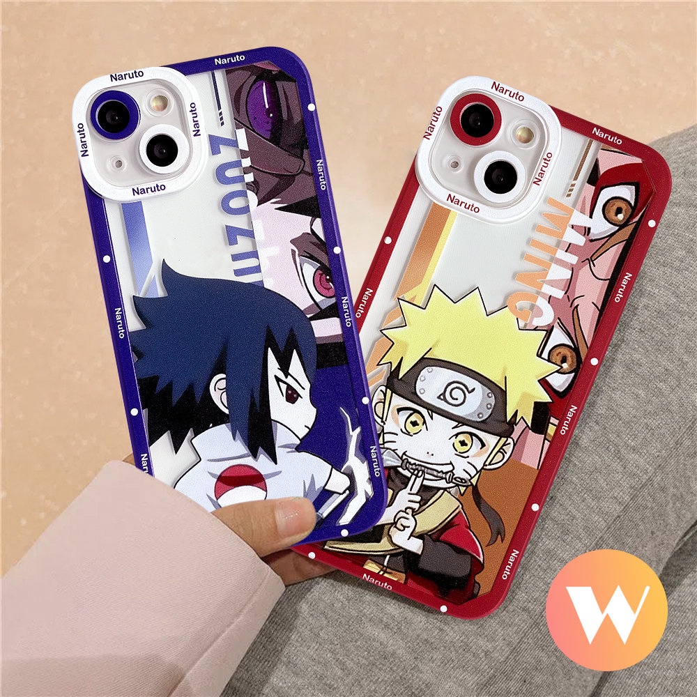 Trendy Anime NARUTO Soft Tpu Case Kompatibel Untuk iPhone 11 Pro Max XR X7 14 8 Plus XS Max 13 12 14 Pro Max 6s 6 Plus SE 2020 Shockproof Kartun Uchiha Sasuke Angel Eyes Cover