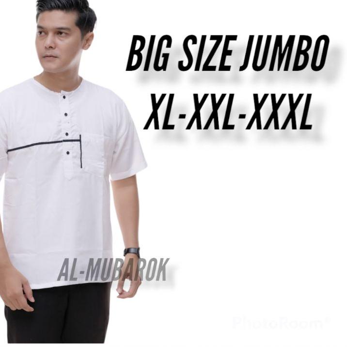 READY ✅Koko Kurta Lengan Pendek BIG SIZE JUMBO Kurta Kaos Baju Koko Katun Baju Koko Pria Baju koko D