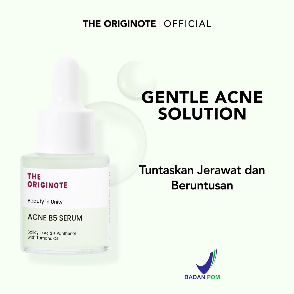 READY ! The Originote Acne B5 Serum (20ml) - Serum Anti Acne Anti Inflamasi / Merawat dan Mencegah Pertumbuhan Jerawat with Salicylic Acid, - BPOM
