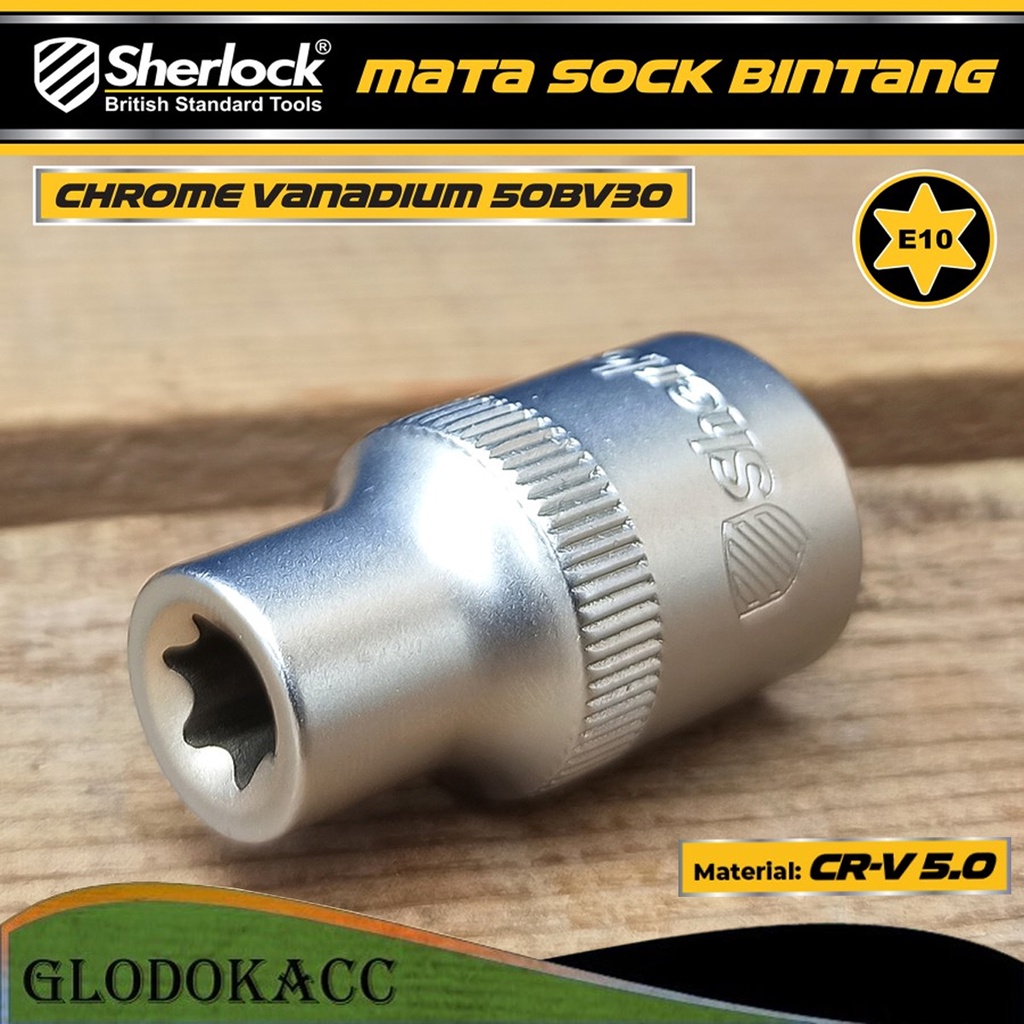 Kunci Shock Bintang Sok E10 - E24 Sherlock 1/2 inch Drive Star Socket