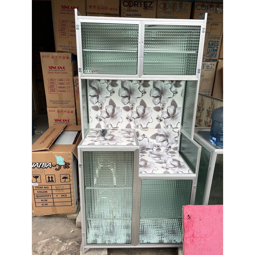 Rak Piring / Rak Sayur 2 pintu Alumunium / Rak Dapur