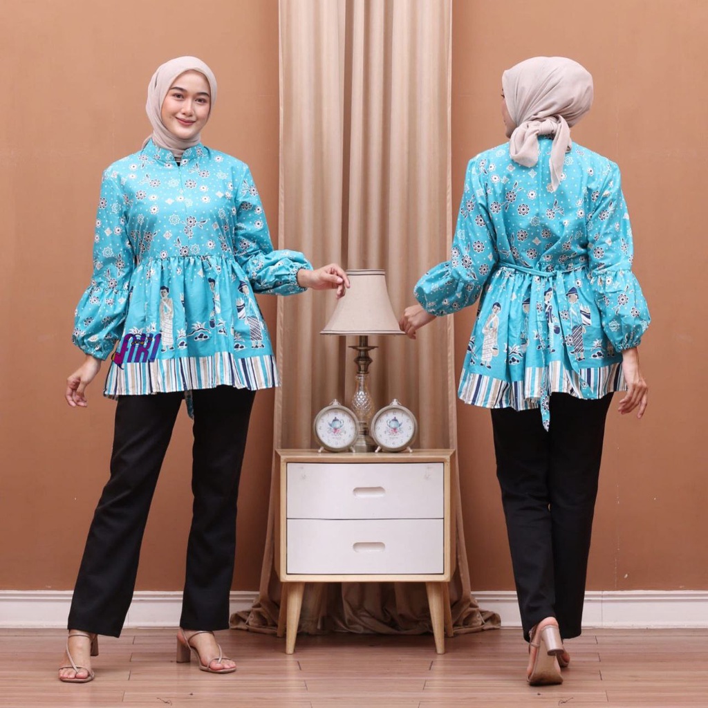 Baju Batik Wanita Modern M L XL XXL Jumbo Atasan Batik Kerja Wanita Kantor Blouse Batik 3L 4L 5L Seragam Batik Modern