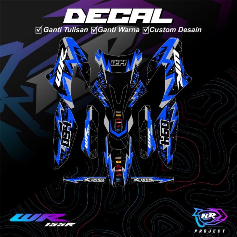 Setiker Decal Sticker Motor Yamaha WR155 Fullbody Sticker Variasi WR155 Custom Desain