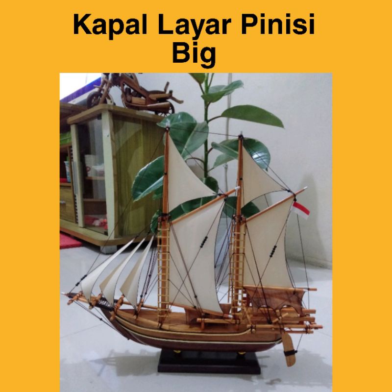 Big - Miniatur Kapal Pinisi / Miniatur Kapal Layar / Fengshui