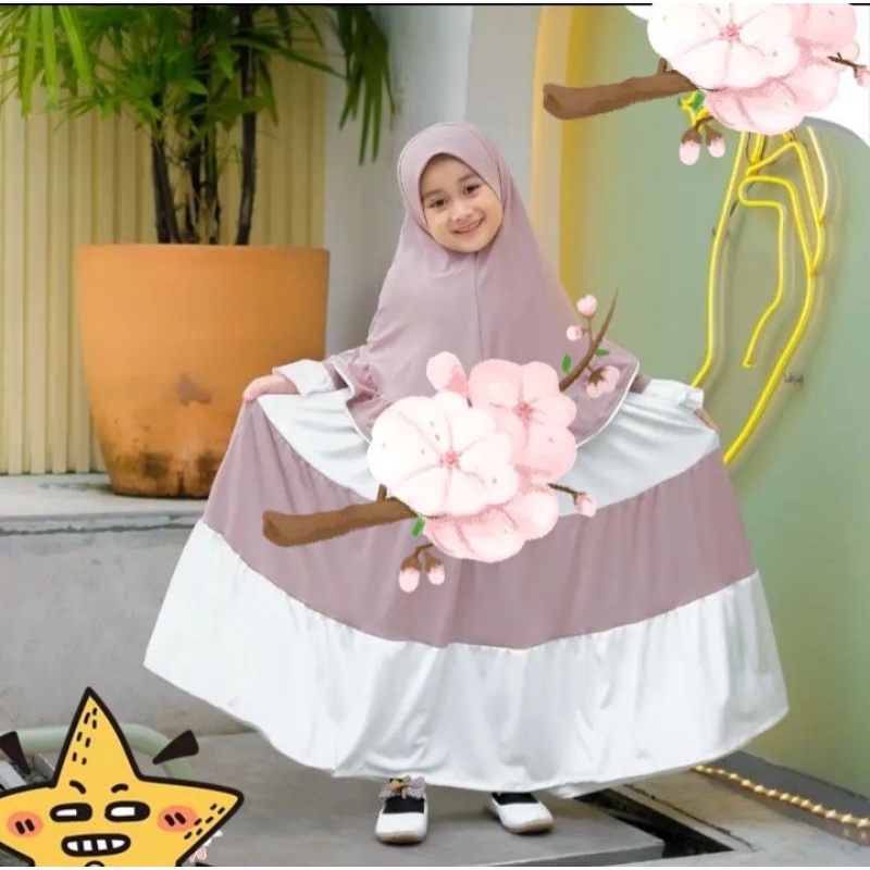 GAMIS SET ANAK USIA 4-6 TAHUN SYAR I SYAKIRA BAHAN JERSY PREMIUM KEKINIAN