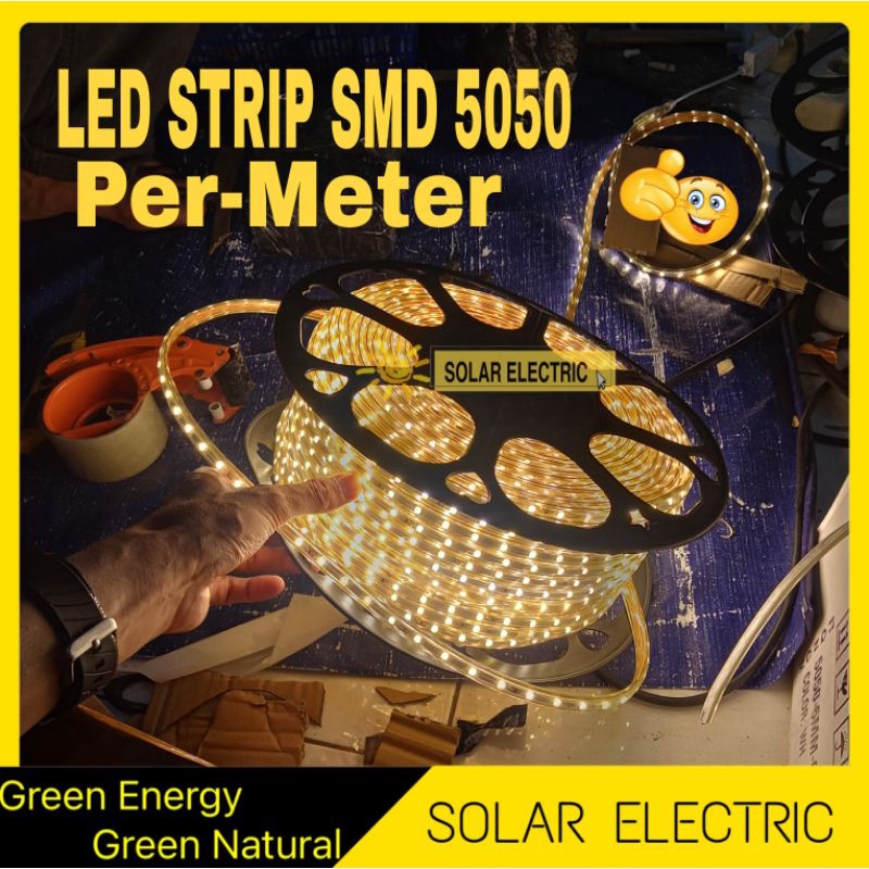 LED Strip Selang SMD 5050 AC 220V Meteran Per-1 Meter Outdoor Dekorasi