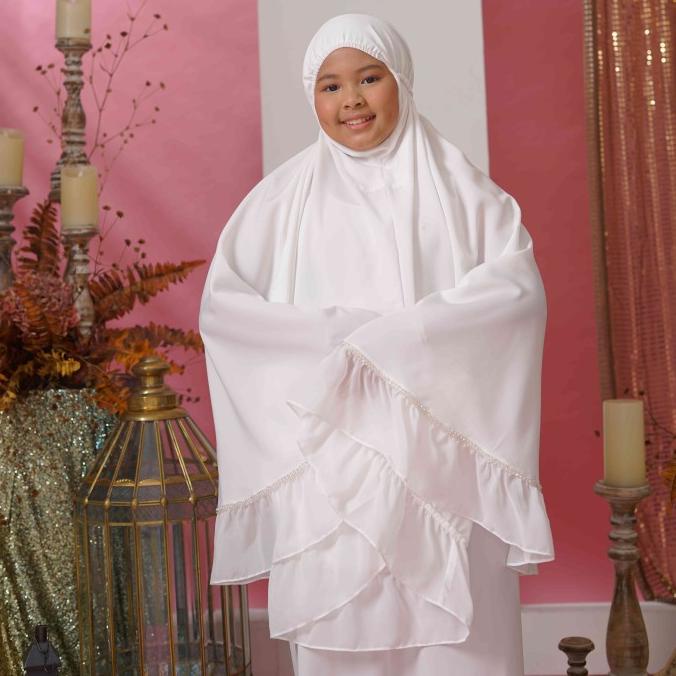 Tatuis Mukena Tiara 450 Broken White Anak Mom Series