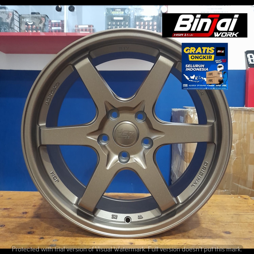 Velg Mobil Xpander Civic, Camry, Innova, Juke STY HSR R18 warna Bronze - Pelek palang 6 Ring 18