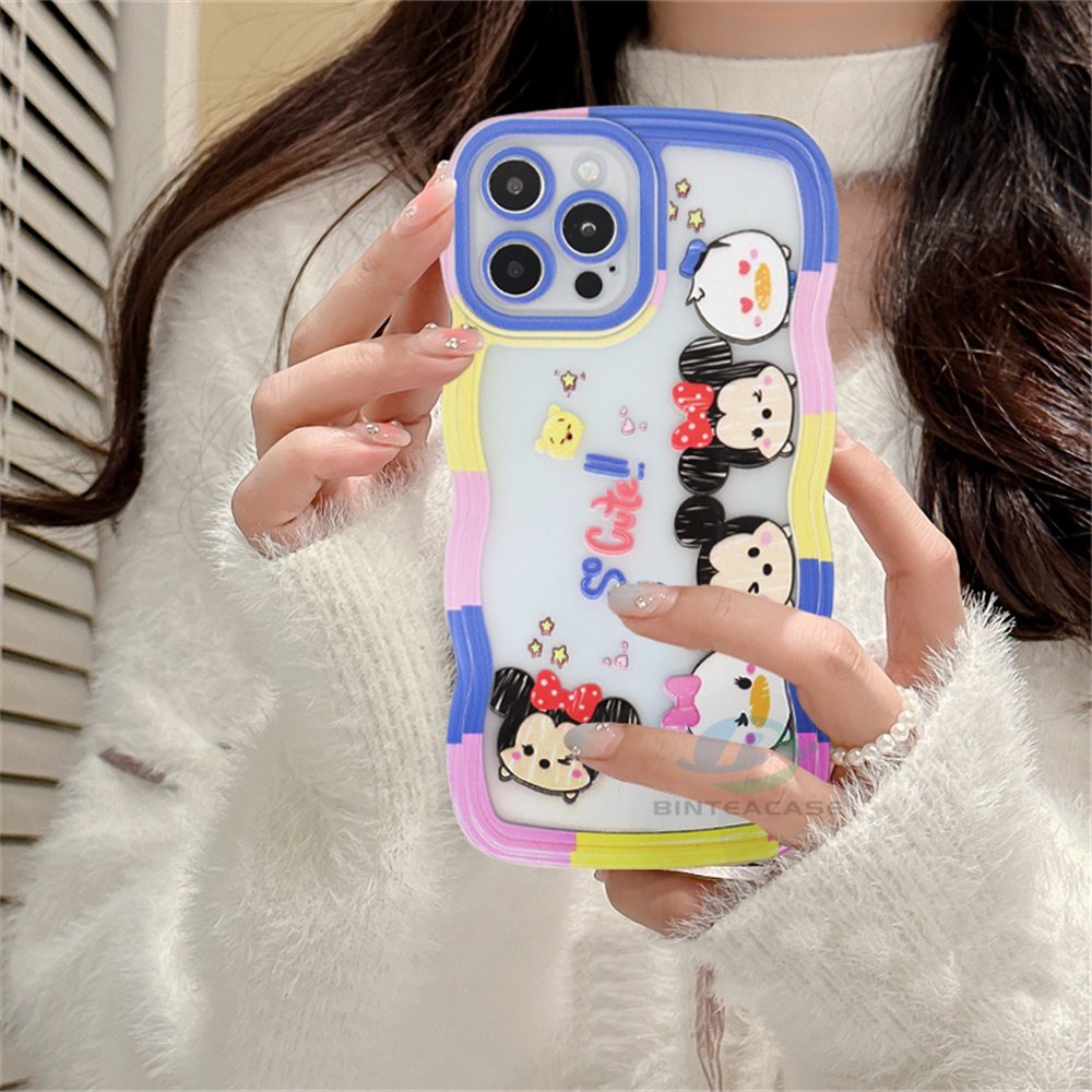 Iphone 14 Pro MAX 11 Pro 11 Pro MAX 12 12 Pro 12 Pro MAX IPhone 13 Pro MAX X XR XS MAX 6 6S 7 8 Plus Mickey Minnie Dan Winnie The Pooh Tepi Melengkung Casing Handphone TPU Binteacase/tempat Minum Anak/Tempat Minum Anak/Tempat Makan Anak/Tempat Minum Anak/