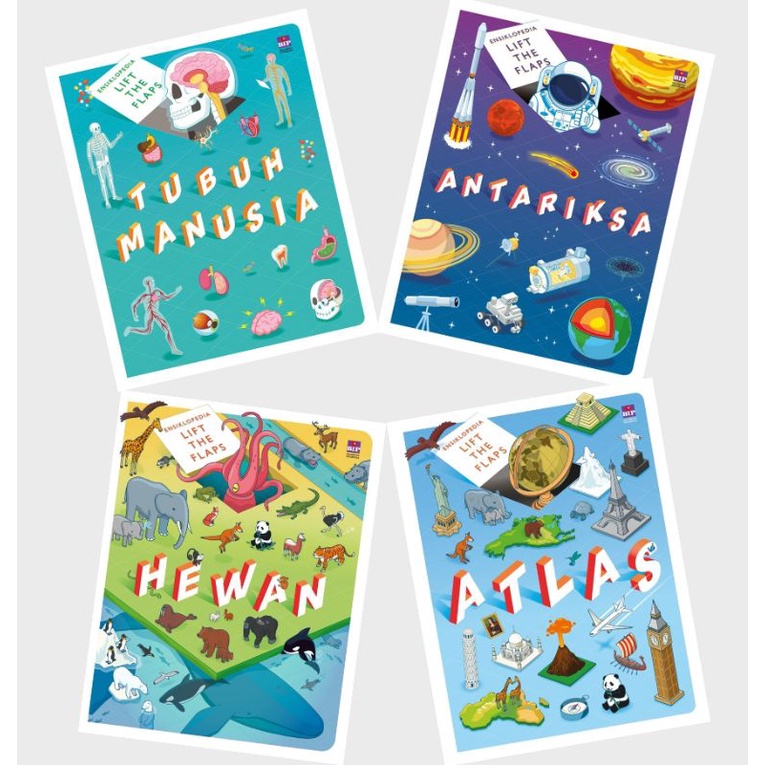 

RB Buku Anak Seri Ensiklopedia Lift The Flap Tubuh Manusia Antariksa Hewan Atlas Igloobooks