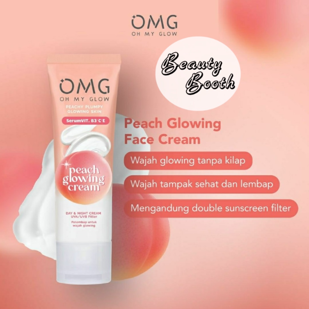 OMG Oh My Glow Peach Facial Wash | OMG Peach Glowing Toner 100ml | OMG Peach Glowing Cream