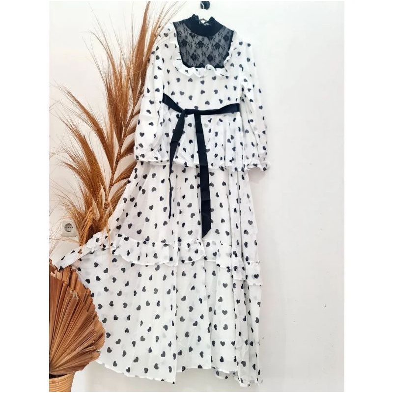 Gamis polkadot Ori Shella Saukia