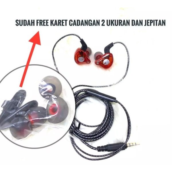 IRONHORSE Earphone A6 Pro Headset Kabel Clear Sound Jack 3.5mm Super Bass Suara Jernih