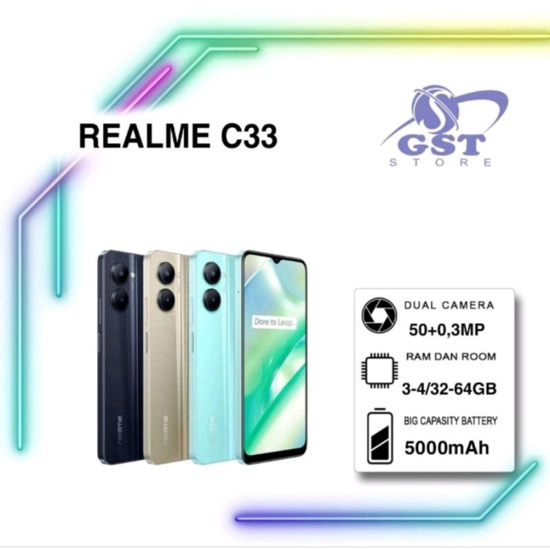 HP REALME C33 ram 3/32 dan 4/64 BEST SELLER REALME SERIES