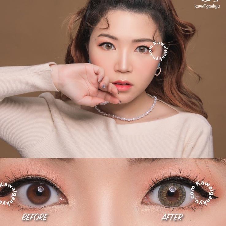 Paket Diskon Kawai Gankyu softlens Princess ellena hazel (1botol)
