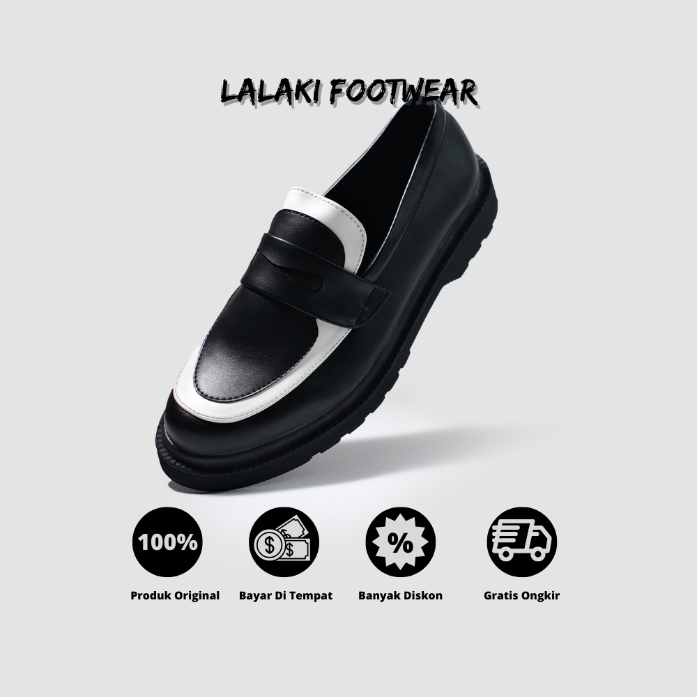 Xcloud x LALAKI Sepatu SlipOn Docmart Casual Pria TAFKI Black