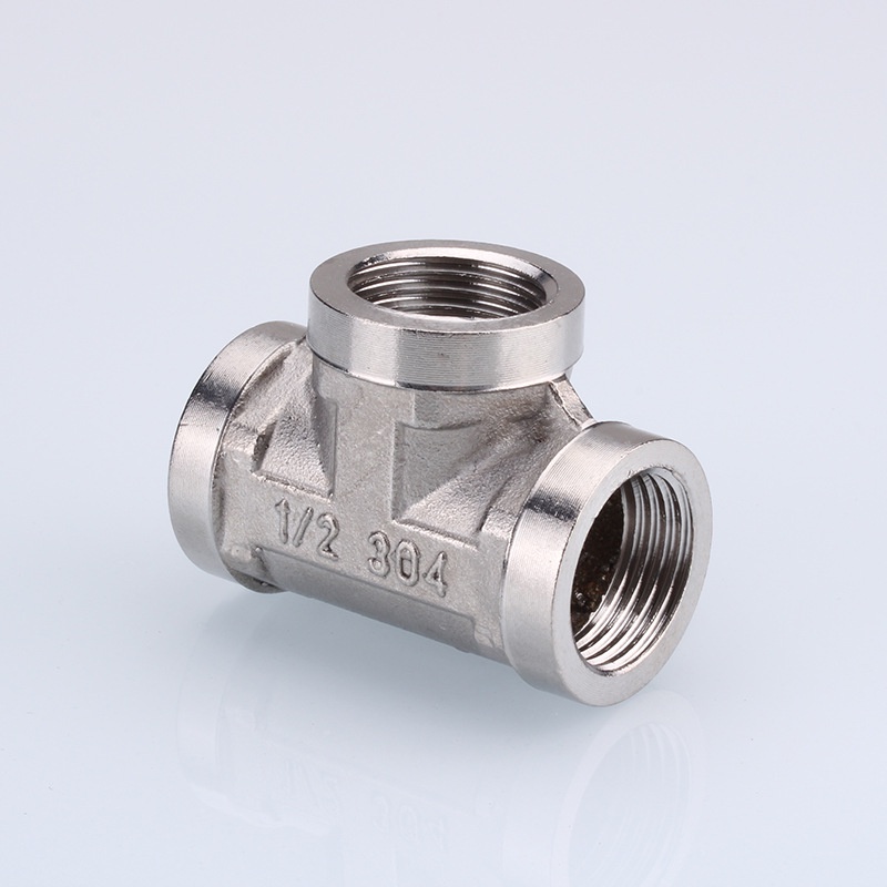 Tee 1/2&quot; stainless steel 304 drat dalam semua tee kran pipa