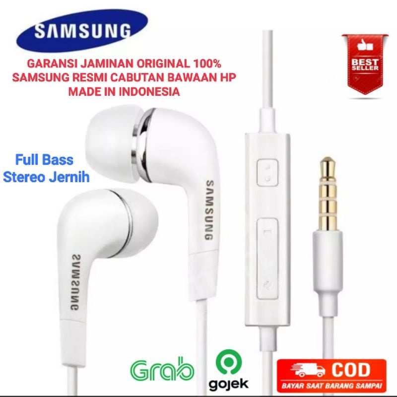 Headset Samsung Karet S Earphone Original INDONESIA CY Copotan Bawaan HP
