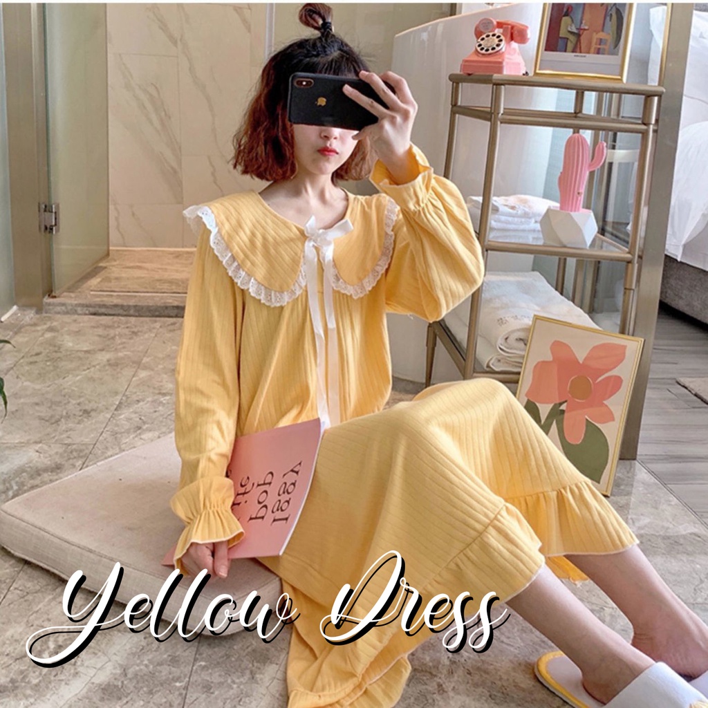 CJSW-XF902 TINO DRESS PIYAMA WANITA KOREA/DASTER IMPORT PREMIUM/ BAJU TIDUR DEWASA IMPORT