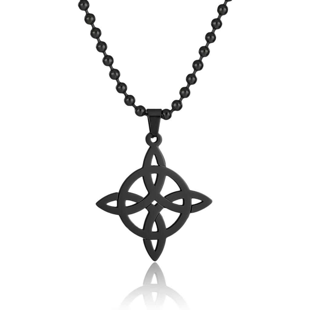 Kalung Geometri Simpul Seltik Penyihir Stainless Steel Witchcraft Pria Wanita Wicca Kalung Perhiasan Penyihir