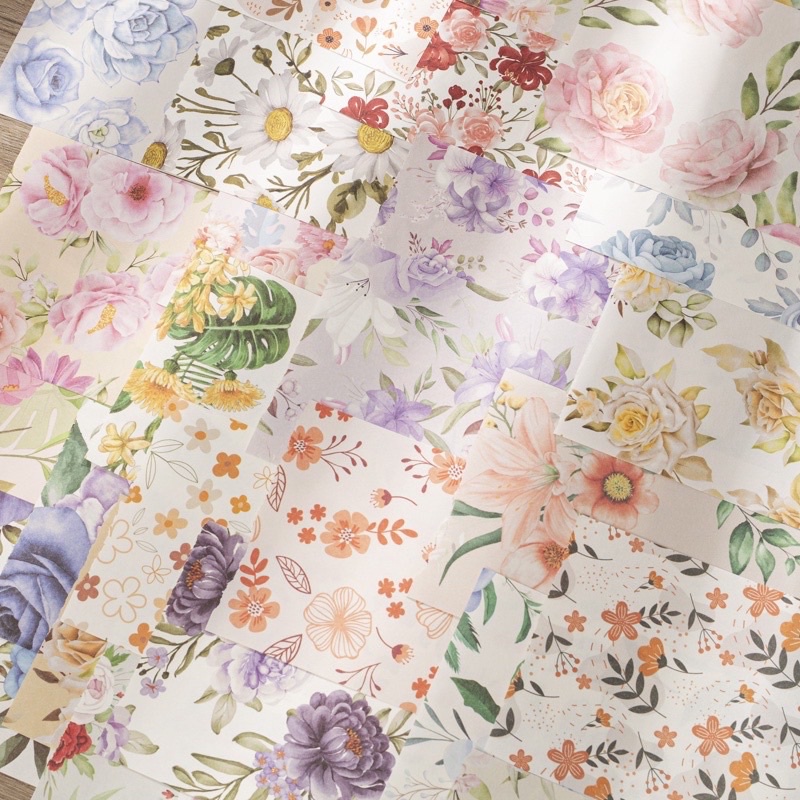 

10pc kertas decorasi motif bunga for scrapbook journaling bujo