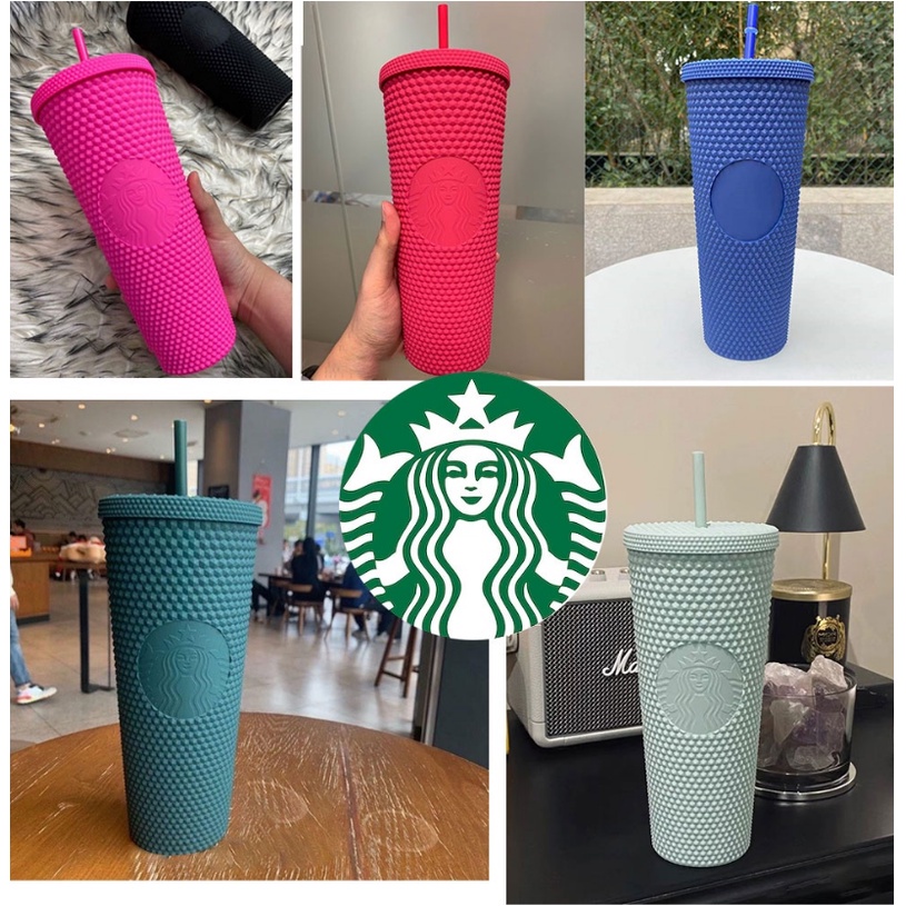 Starbucks Tumbler Galaxy Fantasy Blink Glitter Diamond Hadiah Natal 710ml Venti Studded Cold Cup Tumbler Tutup Sedotan