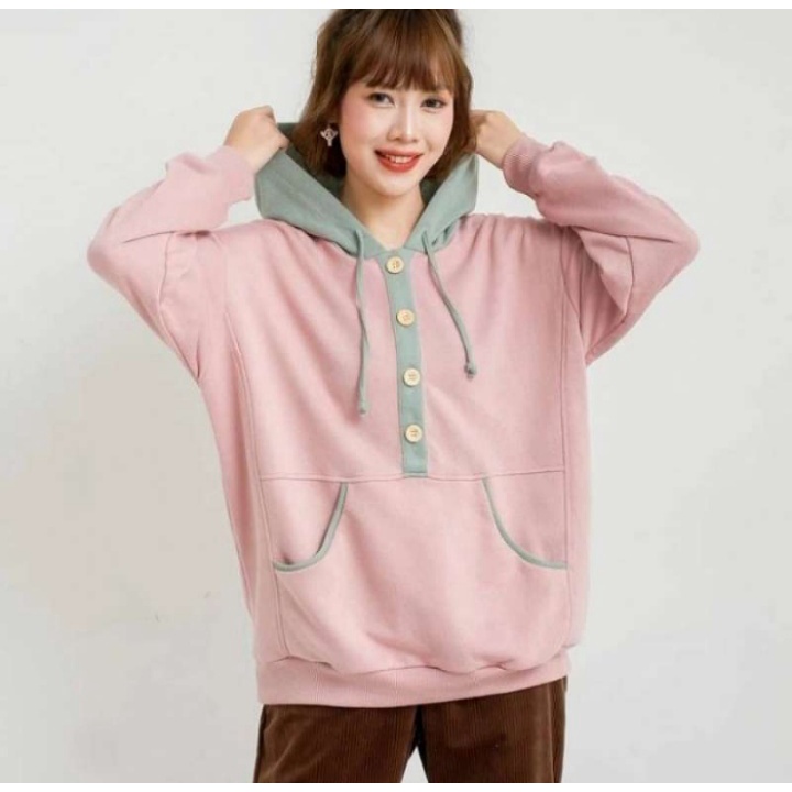 Jacket Blouse NIO PASTEL SOFT Hoodie Sweater Oversize Wanita Fashion Terkini Korean Style Kasual Stylish