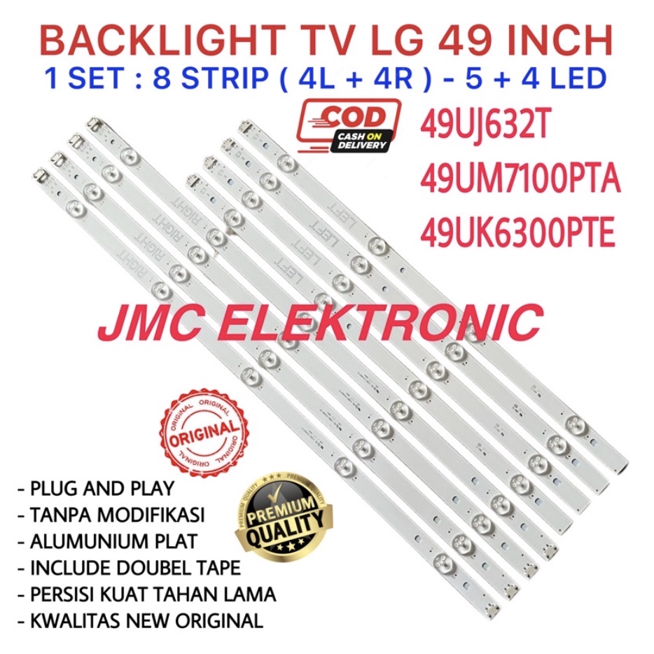 BACKLIGHT TV LED LG 49 INCH 49UJ632T 49UK6300PTE 49UM7100PTA 49UJ632 49UK6300 49UM7100 49LJ5500 LAMPU BL 49IN