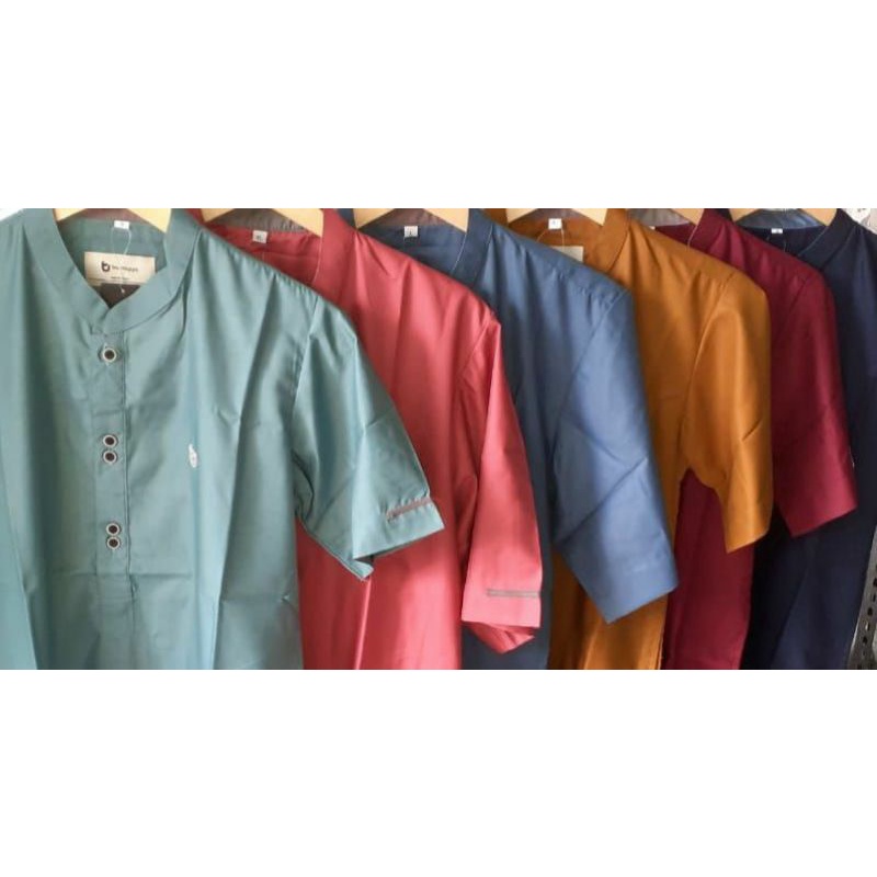 Bunayya Kurta Facelift Katun Toyobo Lengan Pendek Koko Pria Muslim Kurta