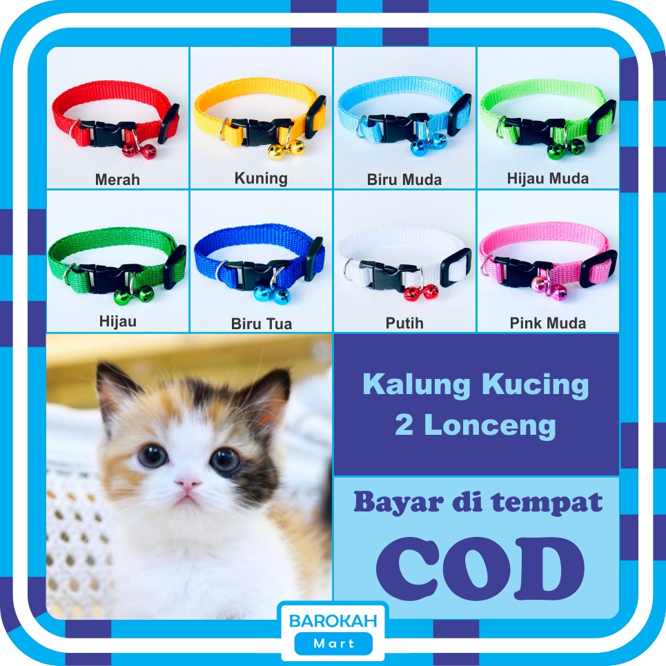 Kalung Kucing 2 Lonceng Pet Collar Kitten Cat Double Bell