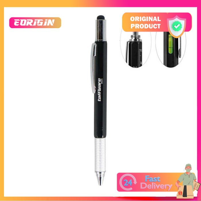 

Pena 5in1 Pulpen Multifungsi Stylus Nivo + Penggaris + Level + Obeng - Hitam