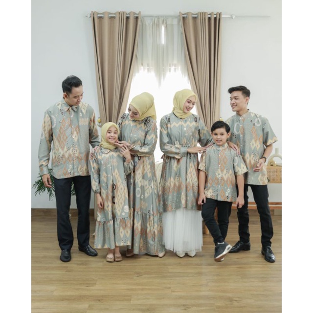 SARIMBIT COUPLE SILKI MAXI MOTIF / FASHION MUSLIM / BAJU COUPLE KELUARGA