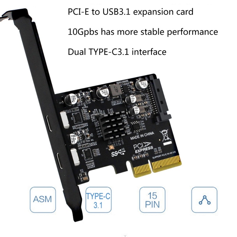 Zzz Super Speed PCI-E 3.0 Ke USB 3.1 2port Kartu Ekspansi PCI-Express 15Pin