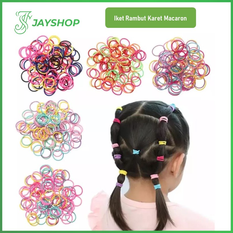 Karet Ikat Rambut Macaron Isi 100pcs Karet Ikat Rambut Korea