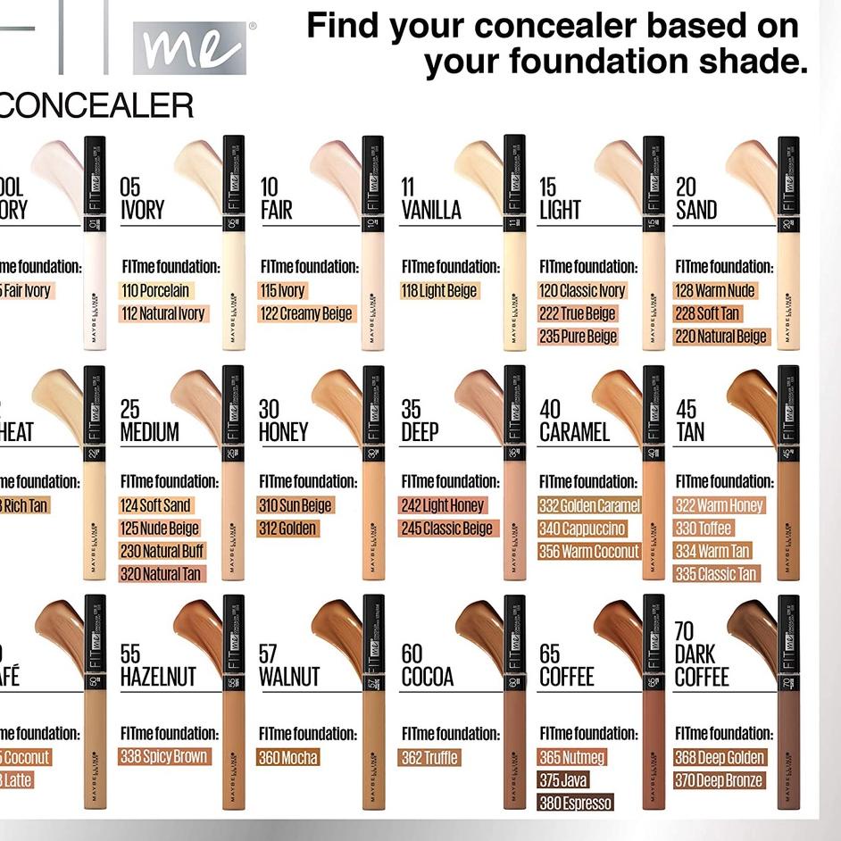 Terlaris--Concelear Maybelline Fit Me Concealer 6.8ml EXP 11/2024 ORIGINAL Corrector Correcting Cush