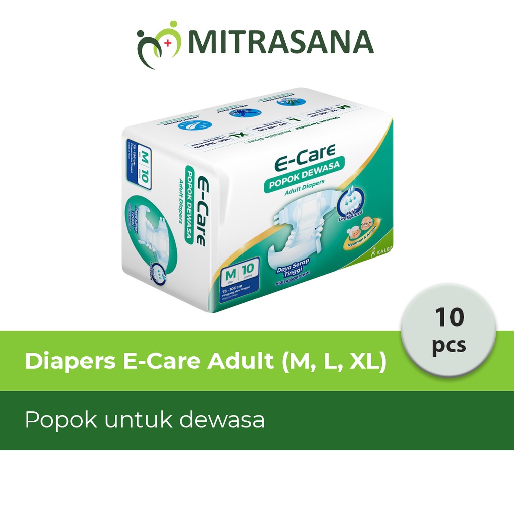 E-Care Adult Diapers M - L - XL Isi 10 Pcs - Popok Dewasa