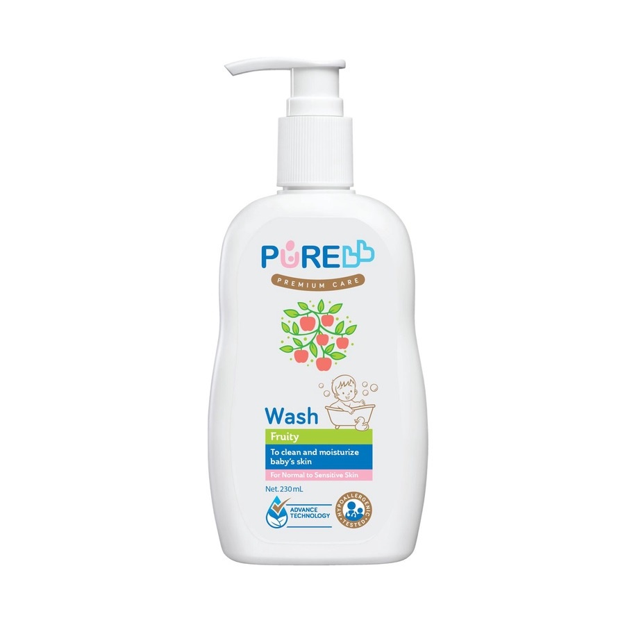 ❤ZJ❤ Pure Wash 2in1 230ml Sabun Mandi Bayi (Kulit Sensitif Aman) Pure Baby Wash | PURE Baby Liquid Soap Sabun Mandi Bayi untuk Kulit Gatal Alergi