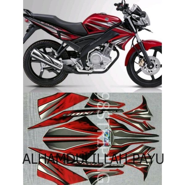 STRIPIN  VIXION MERAH HITAM  2011 2012 STIKER G LIS STANDAR ORI YAMAHA POLET