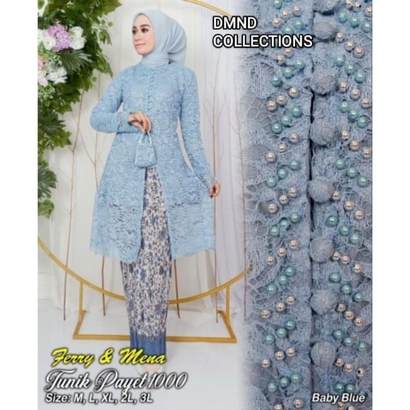 NEW SET KEBAYA TUNIK KANCING PAYET/SET TUNIK MODERN/SET TUNIK BUSUI/KEBAYA MODERN