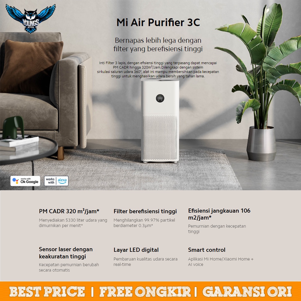 Mi Air Purifier 3C True HEPA Filter Pembersih Udara - Resmi Xiaomi