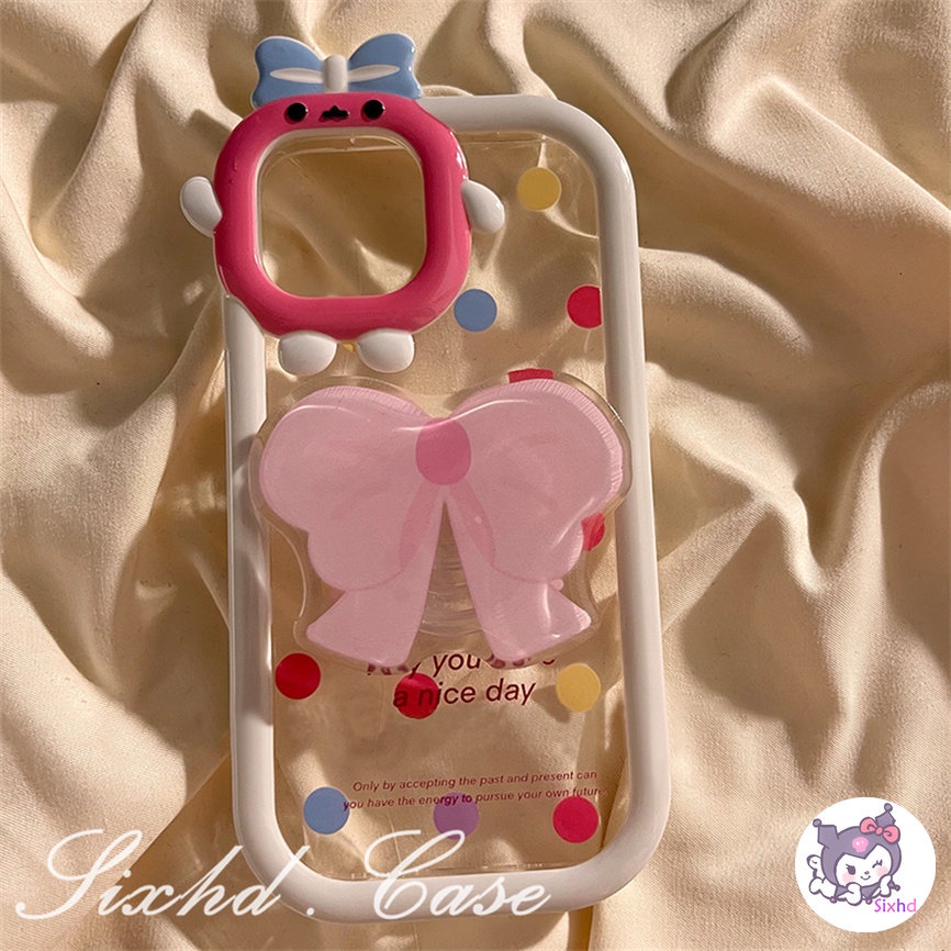 Realme C15 C35 C33 C31 C30 C30s C25Y C21Y C25 C12 C11 C21 C20 C17 C3 Realme 9i 7i 6i 5i 5s 5 Narzo 50A 50i Prime 3D Cartoon Cute Bow Phone Case Soft Silicon Tpu Anti-fall Protection Cover