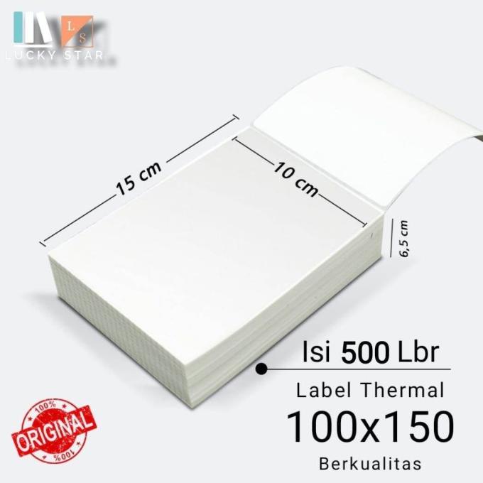 

KERTAS THERMAL LABEL LIPAT DIRECT BARCODE 100X150MM A6 ISI 500 PCS