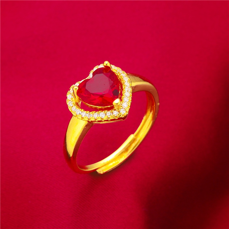 Goldkingdom Perhiasan Fashion Emas Asli Kadar 375 Bangkok Aksesoris Ready Stock Ruby Cincin Bunga Kalung Minimalis Gelang Pernikahan Set Untuk Wanita