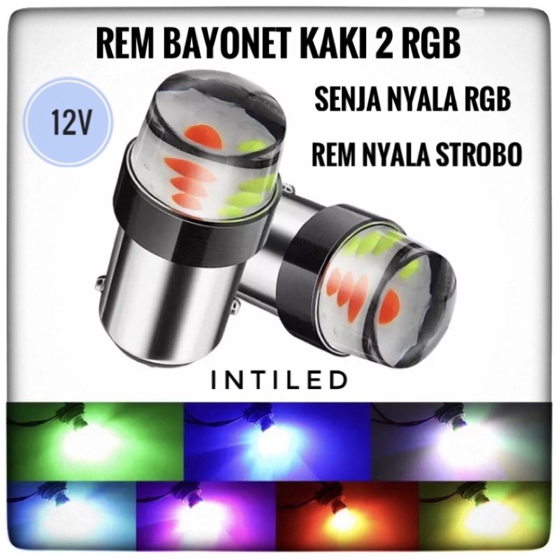 12VOLT - REM BAYONET KAKI 2 RGB KEDIP