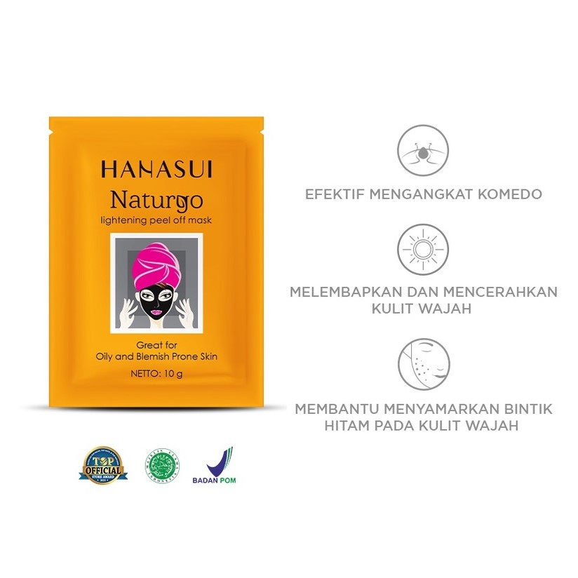 HANASUI NATURGO BLACK PEEL OFF MASK - BPOM - MASKER WAJAH HANASUI PEEL OFF - MASKER MUKA