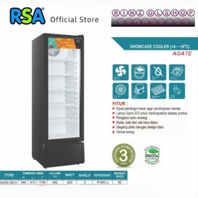 SHOWCASE RSA AGATE-300N LEMARI PENDINGIN COOLER AGATE300N