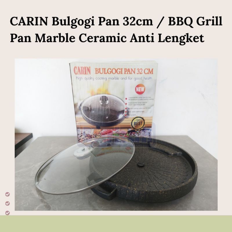 Bulgogi Pan 32cm Panggangan BBQ carin Grill Anti Lengket Panggangan Daging |