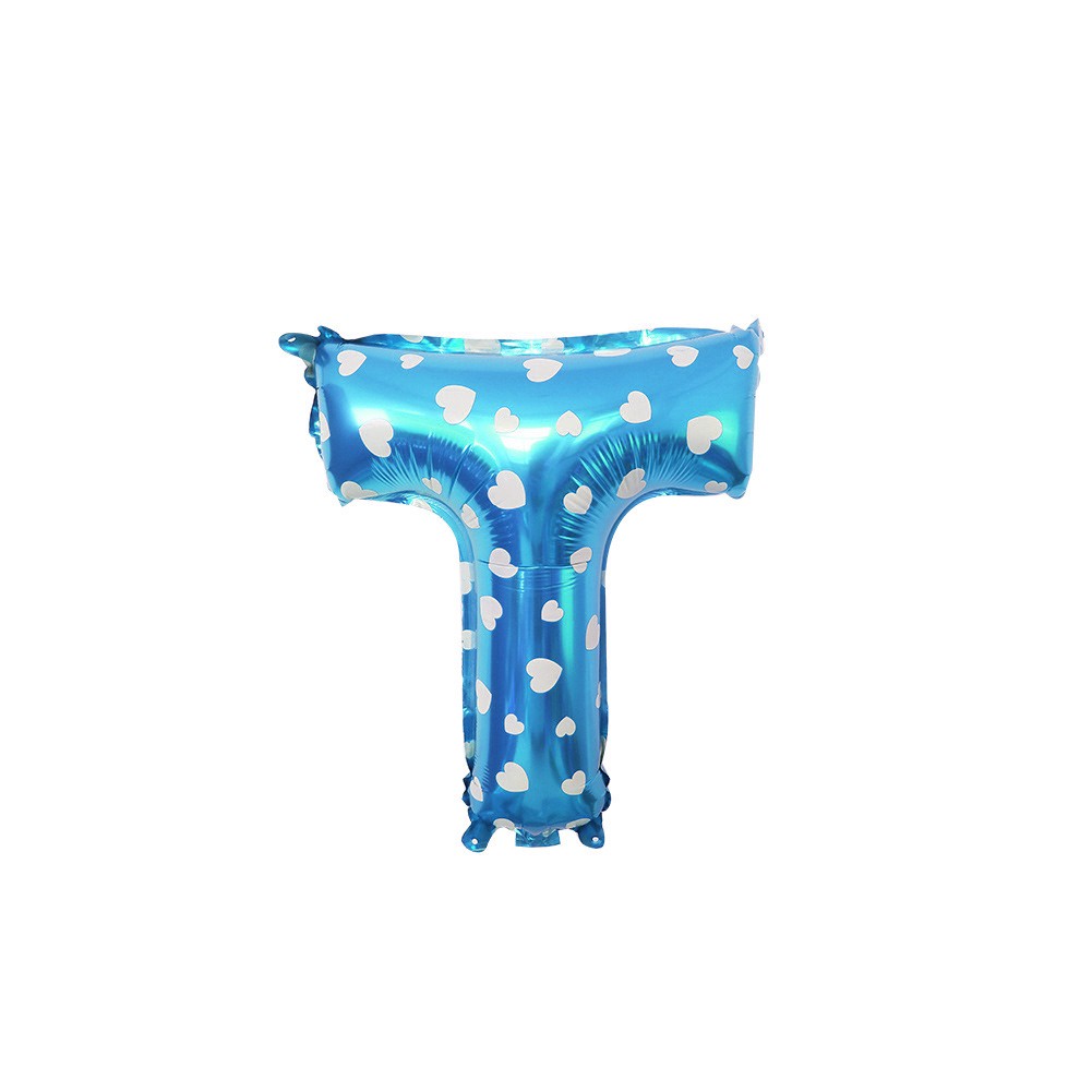 T&amp;Y Balon Foil Huruf Motif Love ±40cm Ballon Foil Abjad Alphabet Love Biru Balon Huruf Satuan ± 40 Cm Murah