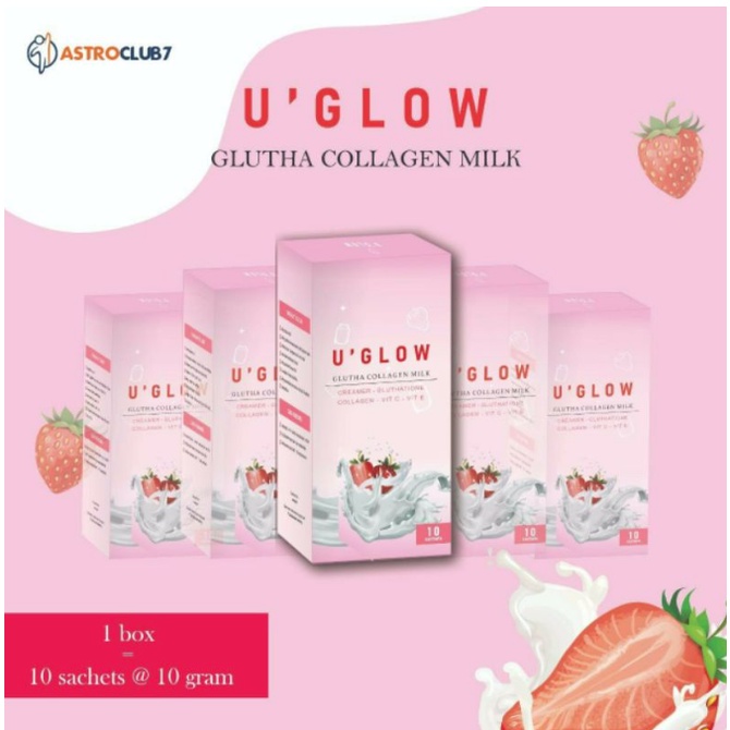 U Glow Glutha Collagen Milk Minuman Collagen Pemutih Original